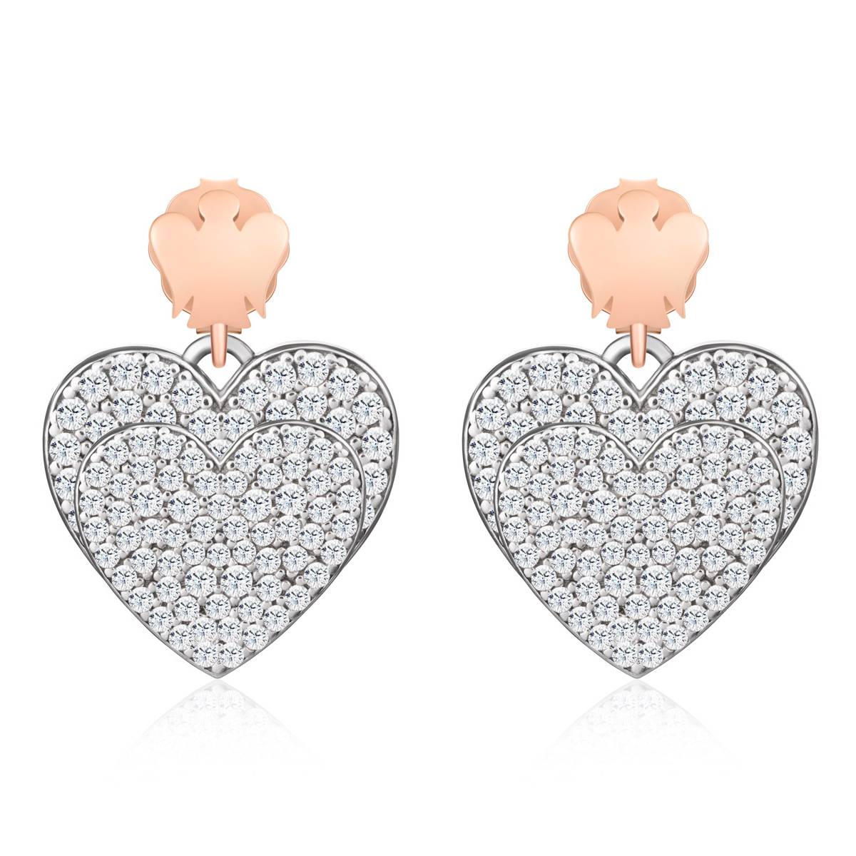 Orecchini Donna Argento 925 Roberto Giannotti Cuore Zirconi Angelo Rosè GIA436